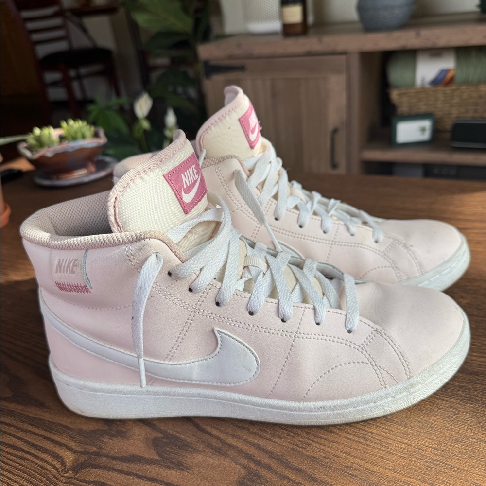 Nike Pink High-Top Sneakers Classic Style